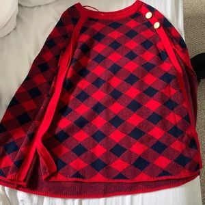 Navy/Red Buffalo Check Cape